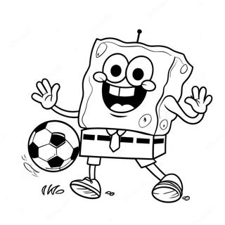 Spongebob Jogando Futebol Páginas Para Colorir