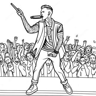 Pagina Para Colorir Do Mgk Se Apresentando No Palco 65621-54222