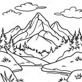 Pagina Para Colorir Da Paisagem Montanhosa 65680-54259