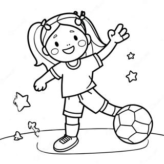 Menina Jogando Futebol Páginas Para Colorir