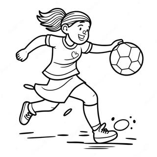 Pagina Para Colorir Menina Energetica Chutando A Bola De Futebol 65691-54276