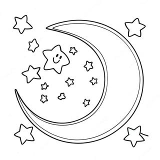 Pagina Para Colorir Estrelas Brilhantes E Lua Crescente 65731-54307