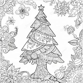 Pagina Para Colorir Arvore De Natal Zentangle Intricada 65741-54302