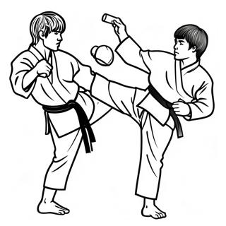 Pagina Para Colorir Da Acao Dinamica De Chute Do Taekwondo 65981-54497