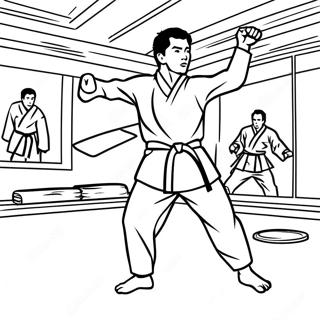 Pagina Para Colorir Da Acao Dinamica De Chute Do Taekwondo 65981-54498