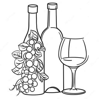 Pagina Para Colorir De Garrafa De Vinho Elegante 66161-54640