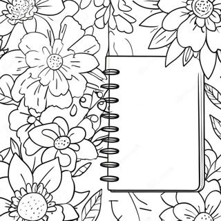 Pagina Para Colorir De Diario Fofo Com Flores 66201-54674