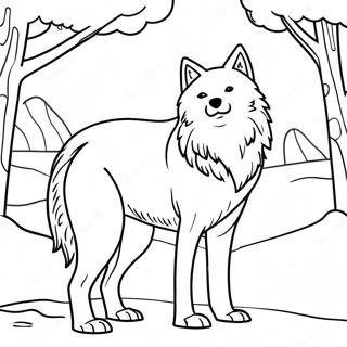 Pagina Para Colorir Do Majestoso Lobo Artico Em Paisagem Nevada 66401-54833