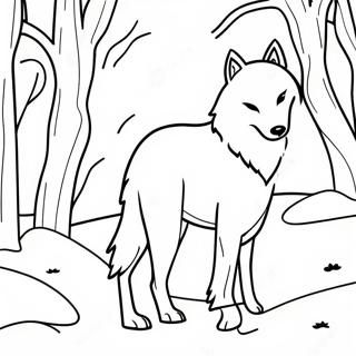 Pagina Para Colorir Do Majestoso Lobo Artico Em Paisagem Nevada 66401-54834