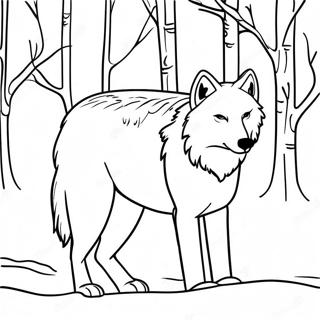 Pagina Para Colorir Do Majestoso Lobo Artico Em Paisagem Nevada 66401-54835