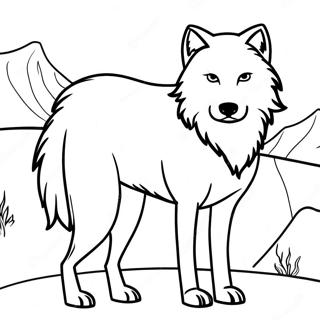 Pagina Para Colorir Do Majestoso Lobo Artico Em Paisagem Nevada 66401-54836