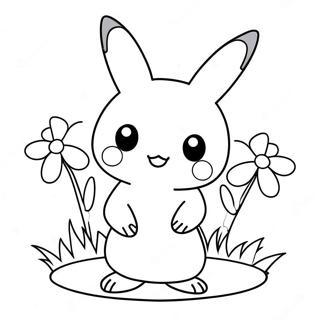 Pagina Para Colorir De Mimikyu Fofo Com Flores 66581-54981