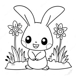 Pagina Para Colorir De Mimikyu Fofo Com Flores 66581-54984