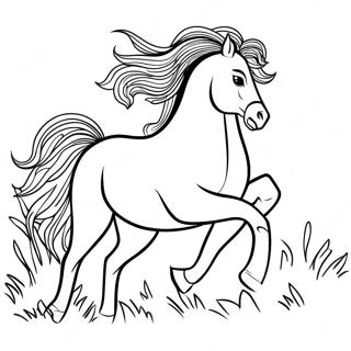 Majestoso Cavalo Frisio Em Galope Pagina Para Colorir 66701-55071