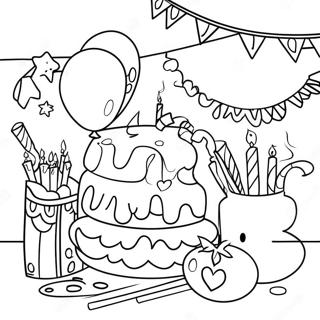 Pagina Para Colorir Da Festa Divertida De 40 Anos 66771-55132