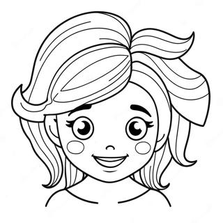 Pagina Para Colorir De Cabelo De Desenho Animado Fofinho 6685-5439