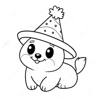 Pagina Para Colorir Do Mole Fofo Com Chapeu De Festa 66861-55202