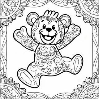 Pagina Para Colorir Do Urso Grateful Dead Colorido Dancando 66941-55281