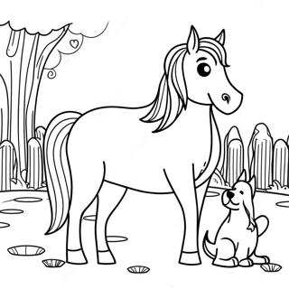 Cavalo E Cão Páginas Para Colorir