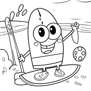 Pagina Para Colorir Do Spongebob Chill Com Uma Prancha De Surf 66982-55289