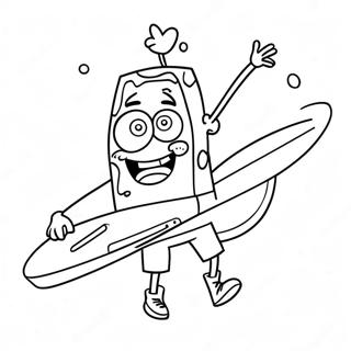 Pagina Para Colorir Do Spongebob Chill Com Uma Prancha De Surf 66982-55291