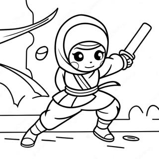 Pagina Para Colorir Da Garota Ninja Destemida Em Acao 67022-55345