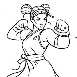 Pagina Para Colorir Da Chun Li Em Posicao De Batalha 67102-55374