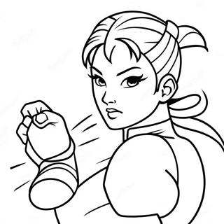 Pagina Para Colorir Da Chun Li Em Posicao De Batalha 67102-55376