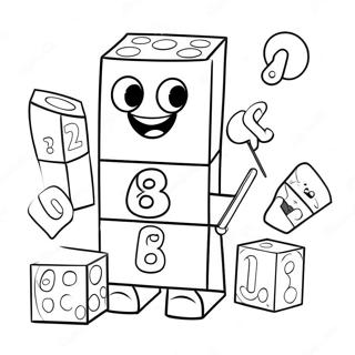 Pagina Para Colorir Numberblocks 8 Coloridos Em Acao 67163-55422