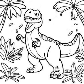 Pagina Para Colorir T Rex Rugindo Na Selva 67263-55497