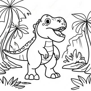 Pagina Para Colorir T Rex Rugindo Na Selva 67263-55499