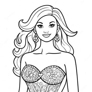 Pagina Para Colorir Chelsea Barbie Em Um Vestido Brilhante 67273-55509