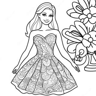 Pagina Para Colorir Chelsea Barbie Em Um Vestido Brilhante 67273-55510