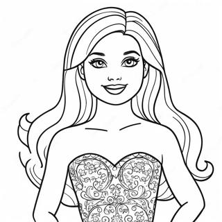 Pagina Para Colorir Chelsea Barbie Em Um Vestido Brilhante 67273-55511