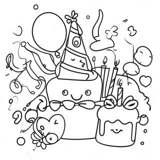 Pagina Para Colorir De Celebracao De Aniversario Alegre 67293-55526