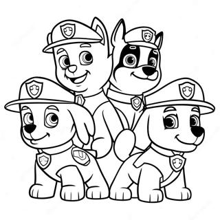 Pagina Para Colorir Personagens Da Patrulha Canina Com Chapeus De Papai Noel 672-539