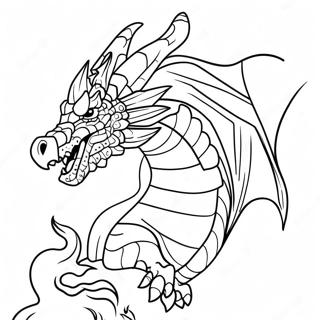 Pagina Para Colorir Do Dragao Feroz Com Chamas 67353-55573