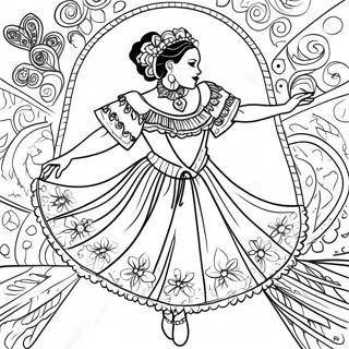 Pagina Para Colorir Do Dancarino Folclorico Vibrante Em Traje Tradicional 67453-55670