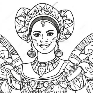 Pagina Para Colorir Do Dancarino Folclorico Vibrante Em Traje Tradicional 67453-55672