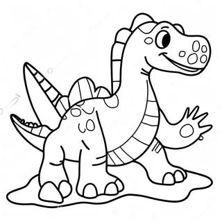 Pagina Para Colorir Da Impressao De Pe De Dinossauro Colorida 67503-55685