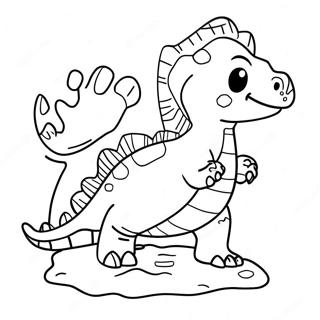 Pagina Para Colorir Da Impressao De Pe De Dinossauro Colorida 67503-55686