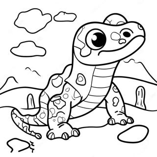 Pagina Para Colorir Do Fofo Monstro Gila No Deserto 67753-55895