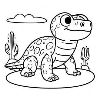 Pagina Para Colorir Do Fofo Monstro Gila No Deserto 67753-55896