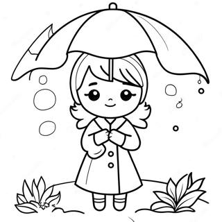 Pagina Para Colorir De Menina Coreana Fofa Com Guarda Chuva 67763-55910