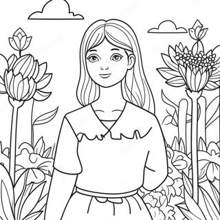 Pagina Para Colorir Da Cancao Da Daria Em Um Jardim Bonito 67813-55939