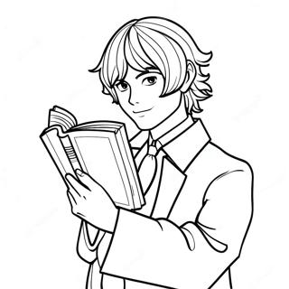 Pagina Para Colorir Do Dazai Com Um Livro 67883-55989