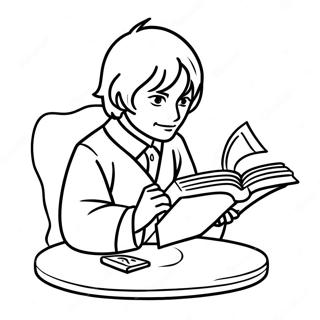 Pagina Para Colorir Do Dazai Com Um Livro 67883-55991