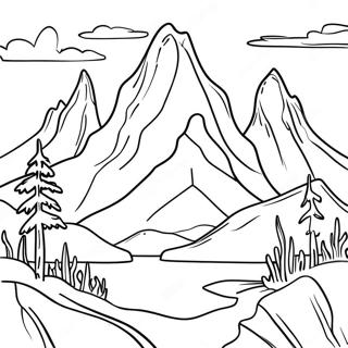 Pagina Para Colorir Da Paisagem Montanhosa Das Tres Irmas 67903-56013