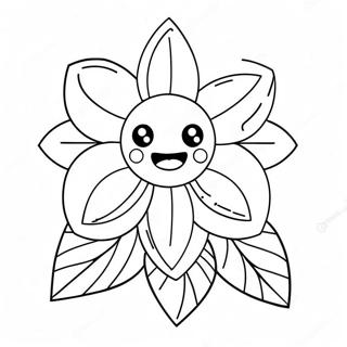 Pagina Para Colorir Da Flor Kawaii Fofa Com Rosto Sorridente 67913-56023