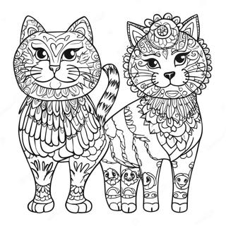 Pagina Para Colorir De Animais Vibrantes Da Arte Popular Mexicana 68093-56181